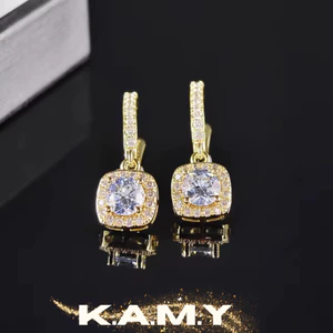 Bông Tai Đính Đá Cao Cấp Dáng Hình Khối Zirconia - Trang Sức KAMY