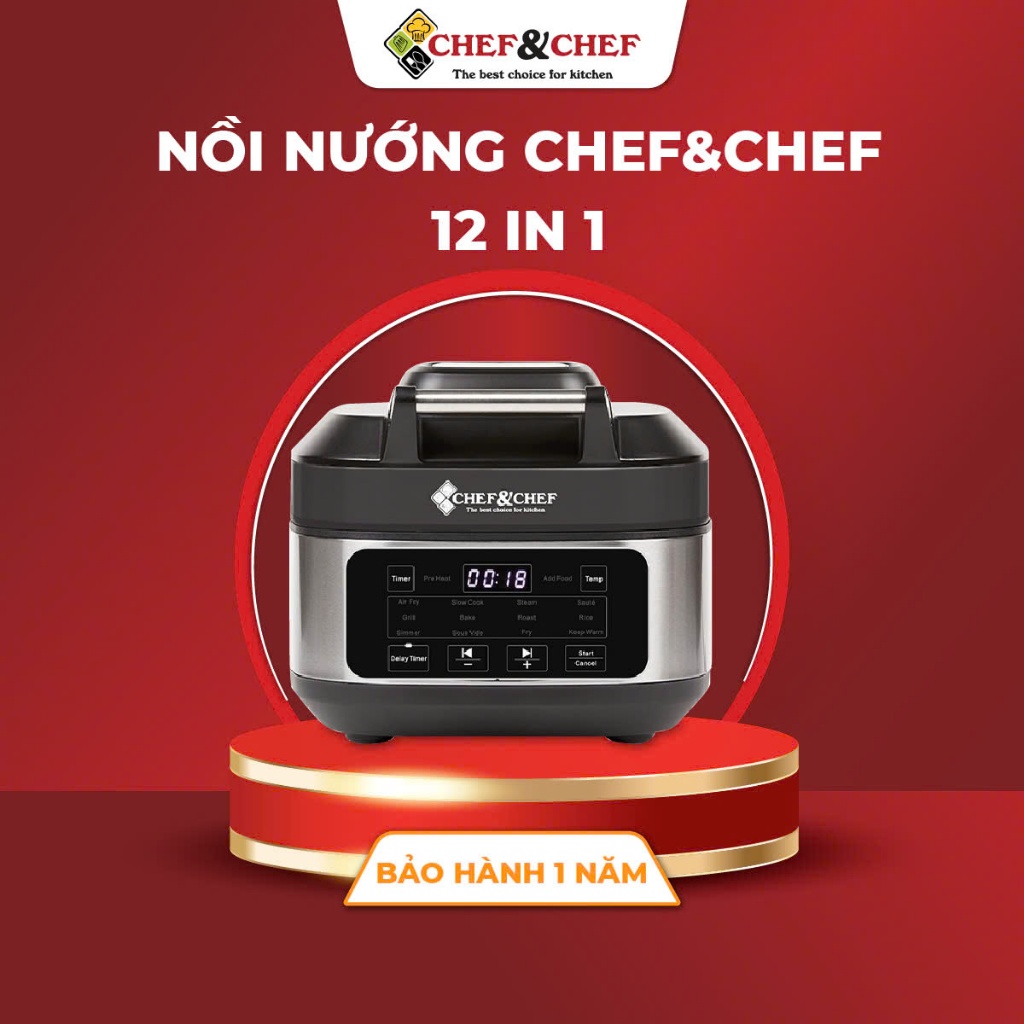 Ảnh Nồi Nướng CHEF&CHEF 12 in 1 – Thiết Kế Hiện Đại, Sang Trọng 1