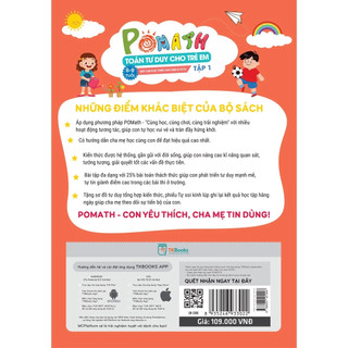 Sách - Combo Pomath Toán Tư Duy Cho Trẻ 8 - 9 Tuổi (Tập 1 + Tập 2) - Phát triển IQ EQ CQ