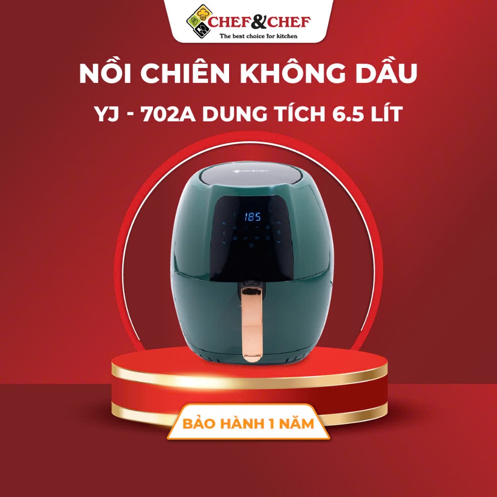 Ảnh Nồi Chiên Không Dầu Điện Tử CHEF&CHEF 6.5L YJ-702A – Hiện Đại, Dễ Dùng, Chiên Nướng Giòn Ngon 1