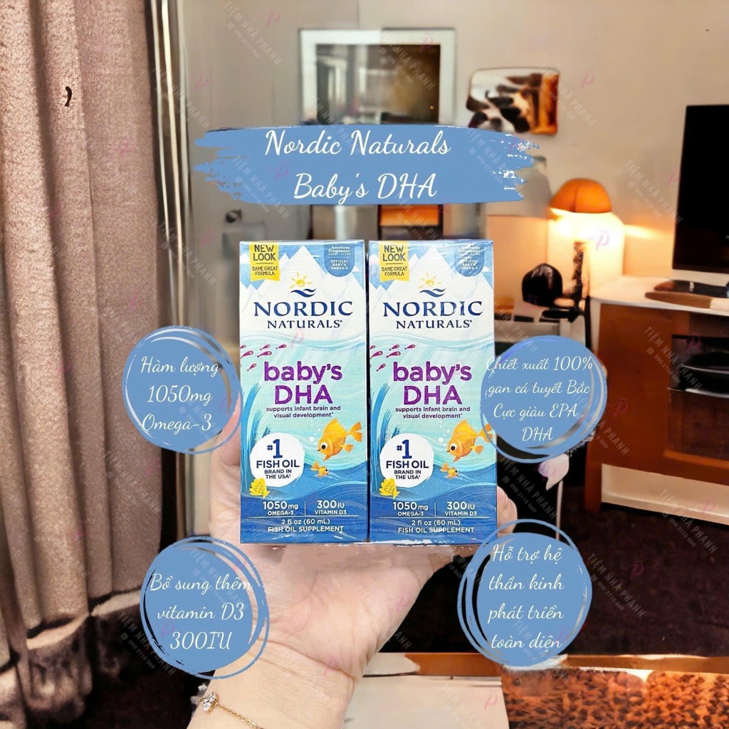 [Nhập Khẩu Tem Phụ+Date 2028] Thực phẩm bảo vệ sức khỏe Nordic Naturals Baby's DHA 60ml cho bé 0m-1y