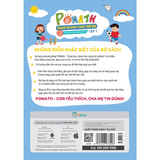 Sách - Combo Pomath Toán Tư Duy Cho Trẻ 7 - 8 Tuổi (Tập 1+Tập 2) - Phát triển IQ EQ CQ - TKbooks
