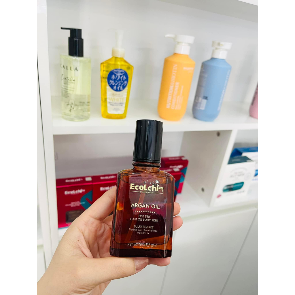 Tinh Dầu Dưỡng Tóc Argan Oil Ecolchi 60ml | Dưỡng Tóc Mềm Mượt, Bóng Khỏe & Dễ Chải