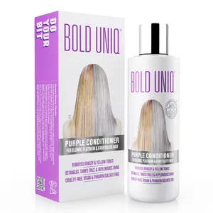 Dầu xả BOLD UNIQ Purple dành cho tóc vàng bạch kim & xám/bạc giúp tóc khỏe mạnh và mềm mượt 237 ml