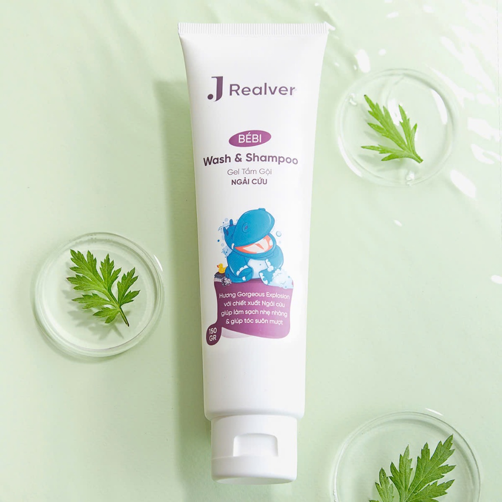 Gel tắm gội cho bé - BÉBI hương Gorgeous Explosion 150g-Chiết xuất từ Ngải cứu, tắm gội 2in1 an toàn