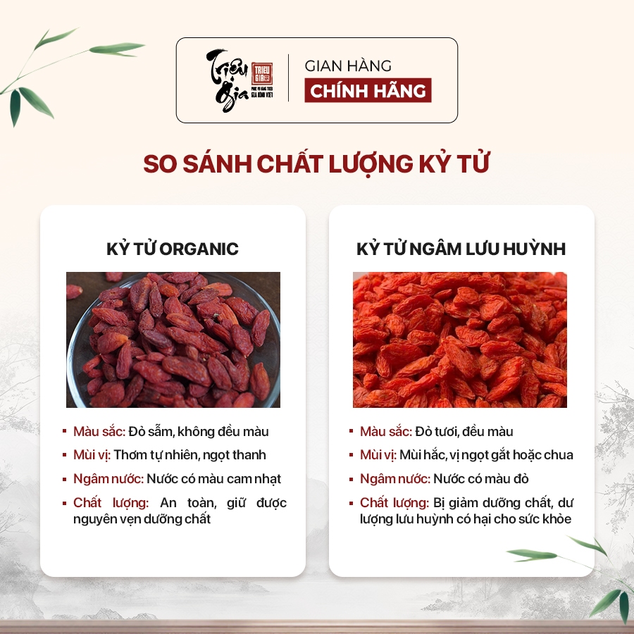 Ảnh Kỷ tử đỏ organic sấy khô Triệu Gia cao cấp giúp cải thiện thị lực, đẹp da, đảm bảo an toàn vệ gói 50g sinh thực phẩm 2