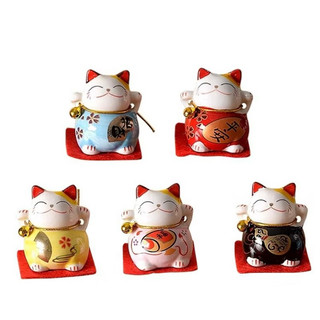 Mèo Thần Tài 5 con Mini Ngũ sắc Tài lộc