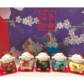 Mèo Thần Tài 5 con Mini Ngũ sắc Tài lộc