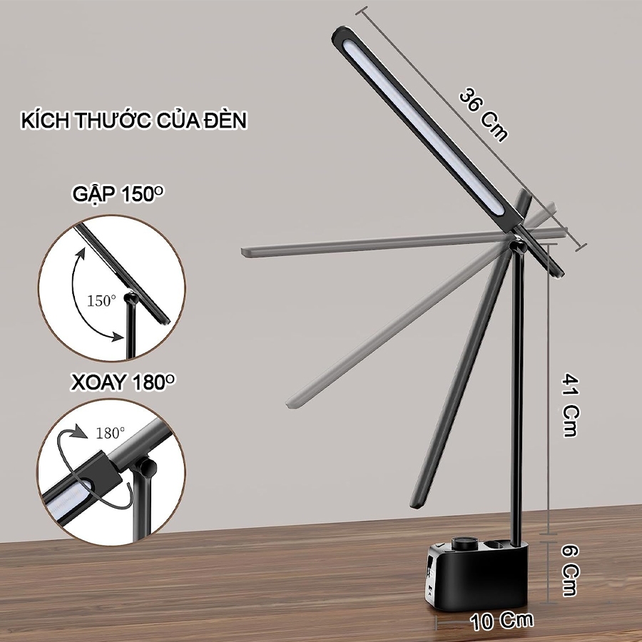 Ảnh Đèn học cao cấp, Sipanic Tx221 kèm đồng hồ và có cổng sạc ra cắm điện 5 chế độ sáng chống cận 3