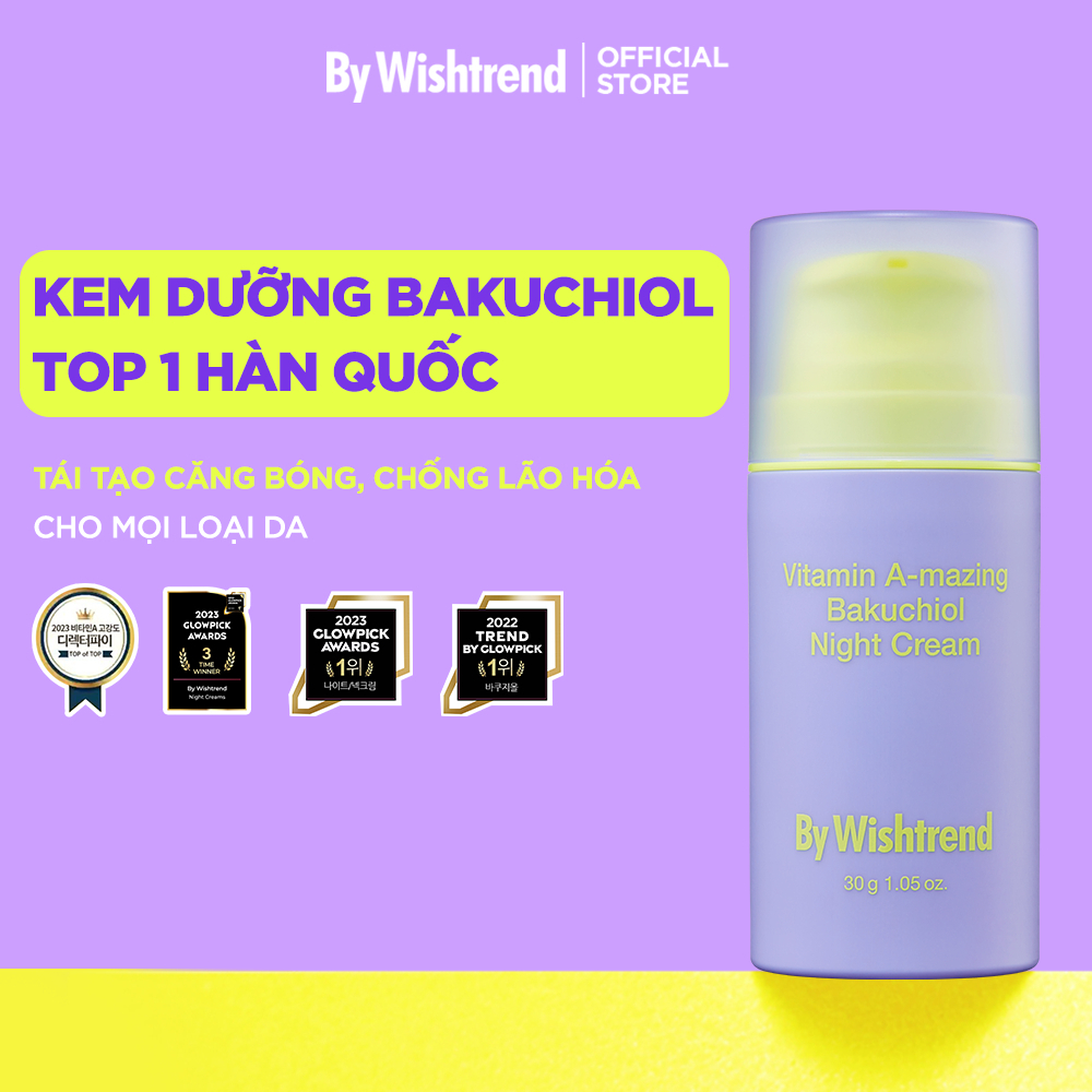 Ảnh Combo Kem dưỡng hỗ trợ chống lão hóa BAKUCHIOL + Nước hoa hồng By Wishtrend Mandelic Acid 5% Skin Prep Water 120ml 2