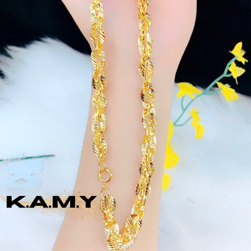 Dây Chuyền Xoắn Hoa Mai Mạ Vàng 1 Lượng Cao Cấp Trang Sức Titan Không Gỉ Bền Sáng Bảo Quản Dễ Dàng