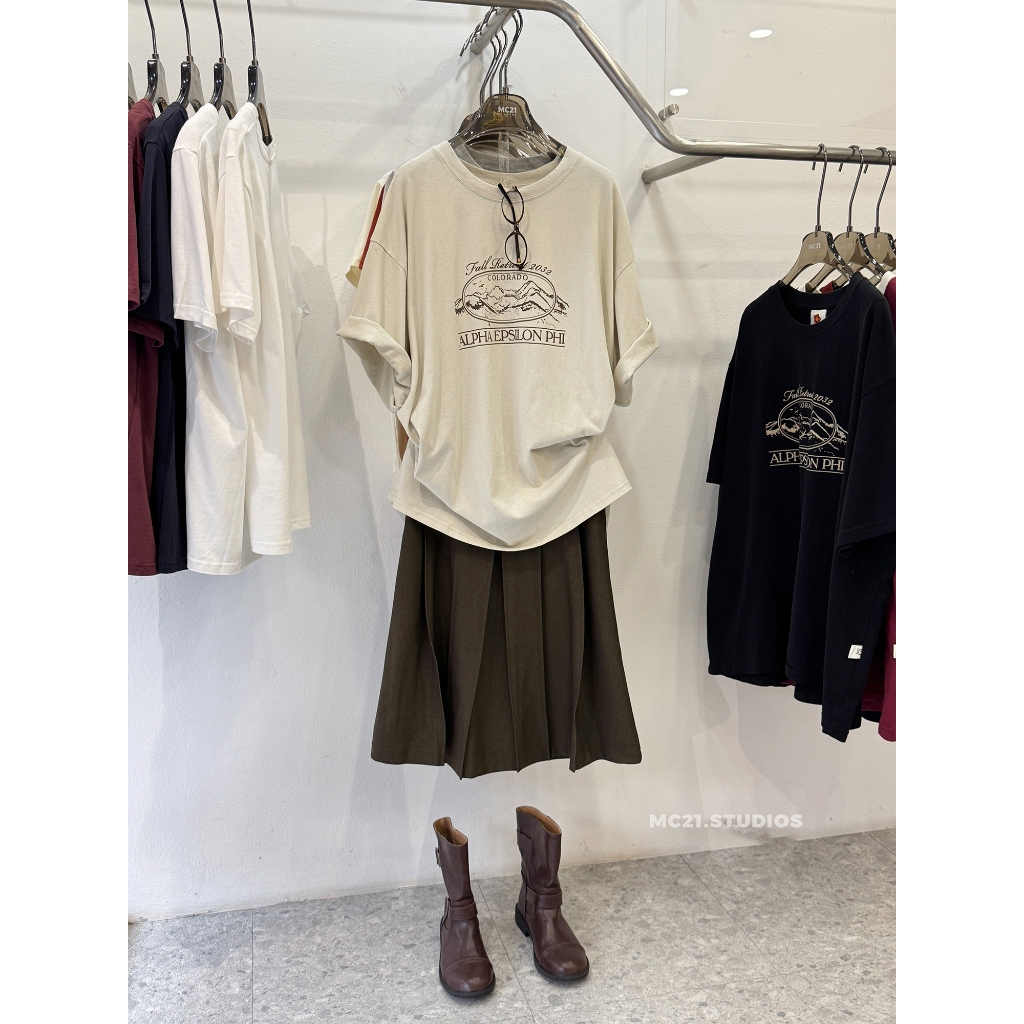 Ảnh Áo phông oversize Alpha epsilon chất cotton xịn mềm dày dặn MC21.studios a4342 1