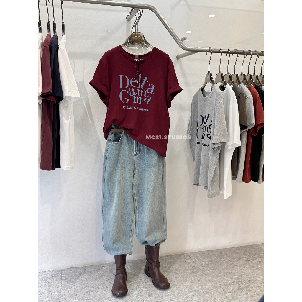 Ảnh Áo phông chữ Delta gamma dáng vừa chất cotton xịn mềm MC21.studios a4364 2
