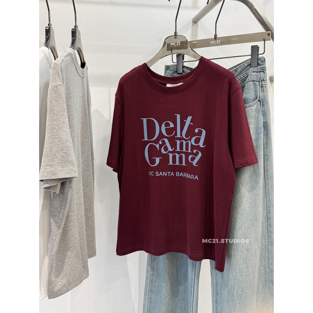 Ảnh Áo phông chữ Delta gamma dáng vừa chất cotton xịn mềm MC21.studios a4364 4