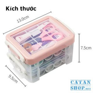 Hộp Kim Chỉ May Đồ Đa Năng 3 Tầng, Dụng Cụ Hỗ Trợ May Vá, Hộp Kim Chỉ 40 Món
