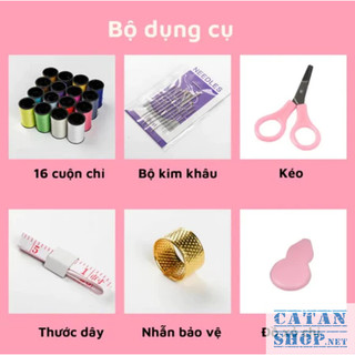 Hộp Kim Chỉ May Đồ Đa Năng 3 Tầng, Dụng Cụ Hỗ Trợ May Vá, Hộp Kim Chỉ 40 Món