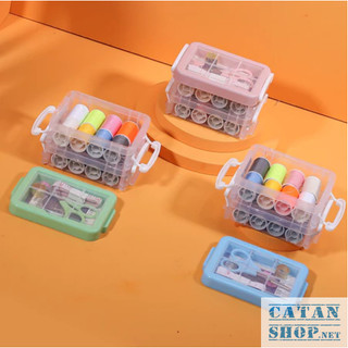Hộp Kim Chỉ May Đồ Đa Năng 3 Tầng, Dụng Cụ Hỗ Trợ May Vá, Hộp Kim Chỉ 40 Món
