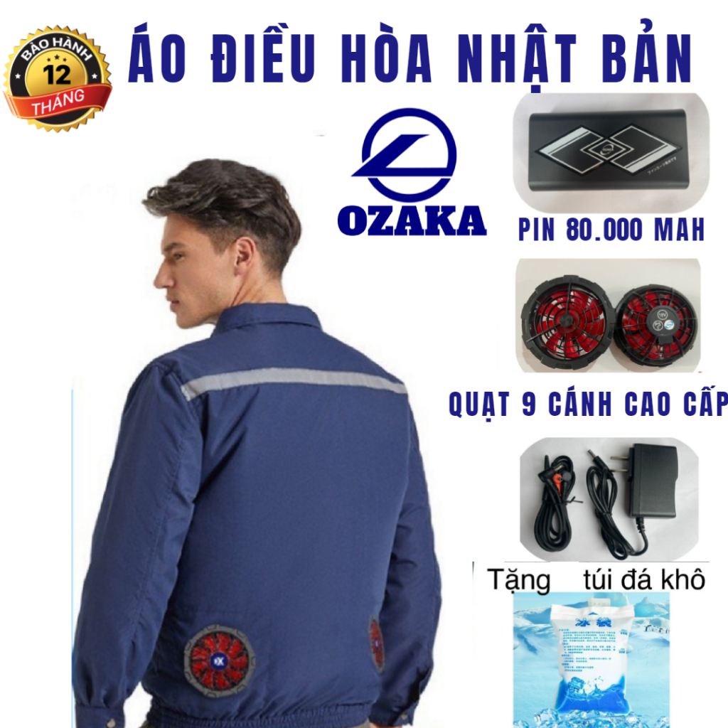 Áo điều hoà nhật bản OZAKA CÔNG SUẤT LỚN 28V CỨC MÁT PIN DUNG LƯỢNG 100000MAH BẢO HÀNH 24 THÁNG