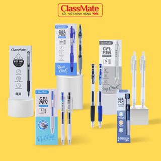 Hộp Bút Gel Classmate 0.5mm Bút Bi Béo Siêu Trơn Mực Xanh Đen Đỏ Tím Không Thấm Nước Nhanh Khô