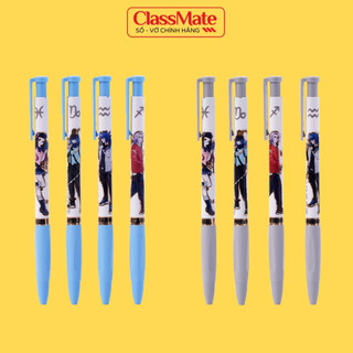 Hộp 24 Bút Bi Classmate Mực Đen Xanh Ngòi 0.5mm Cung Hoàng Đạo Bút Viết Trơn Mực Ra Đều Dùng Ghi Bài CL-BP106