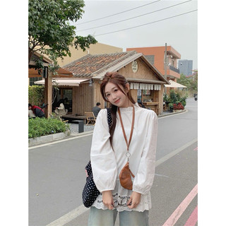 [V1.930] Váy Babydoll Trắng Tay Dài Phối Gấu Thêu Ren Siêu Xinh