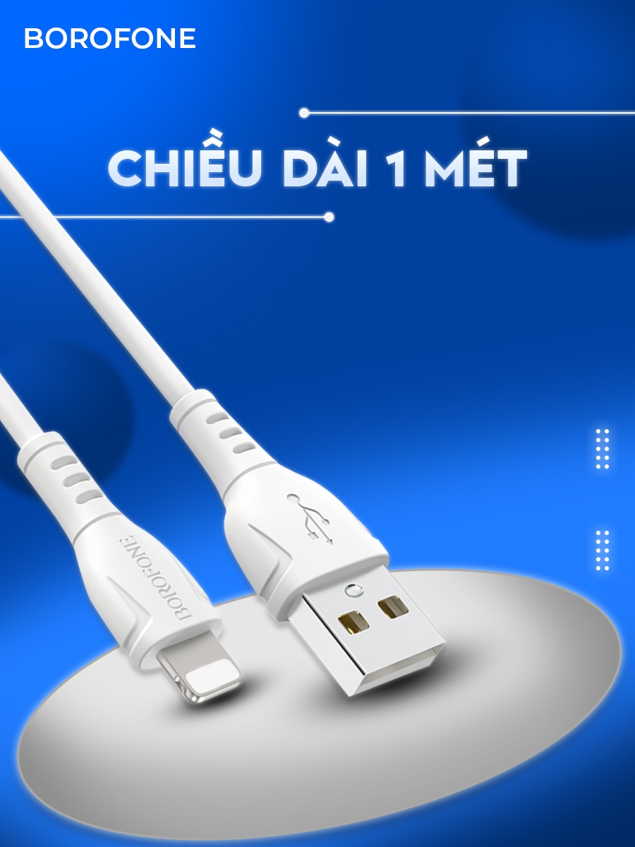 Ảnh Dây sạc iphone Borofone BX51, Dây cáp sạc chống đứt gãy 2.4A dài 1 mét cho iphone/android 2