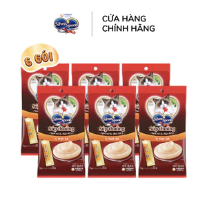 [V] Bộ 6 Súp Thưởng Silver Spoon Dạng Thanh Cho Mèo Vị Cá Ngừ/Vị Cá Ngừ Vằn/Vị Thịt Gà (48g/gói)