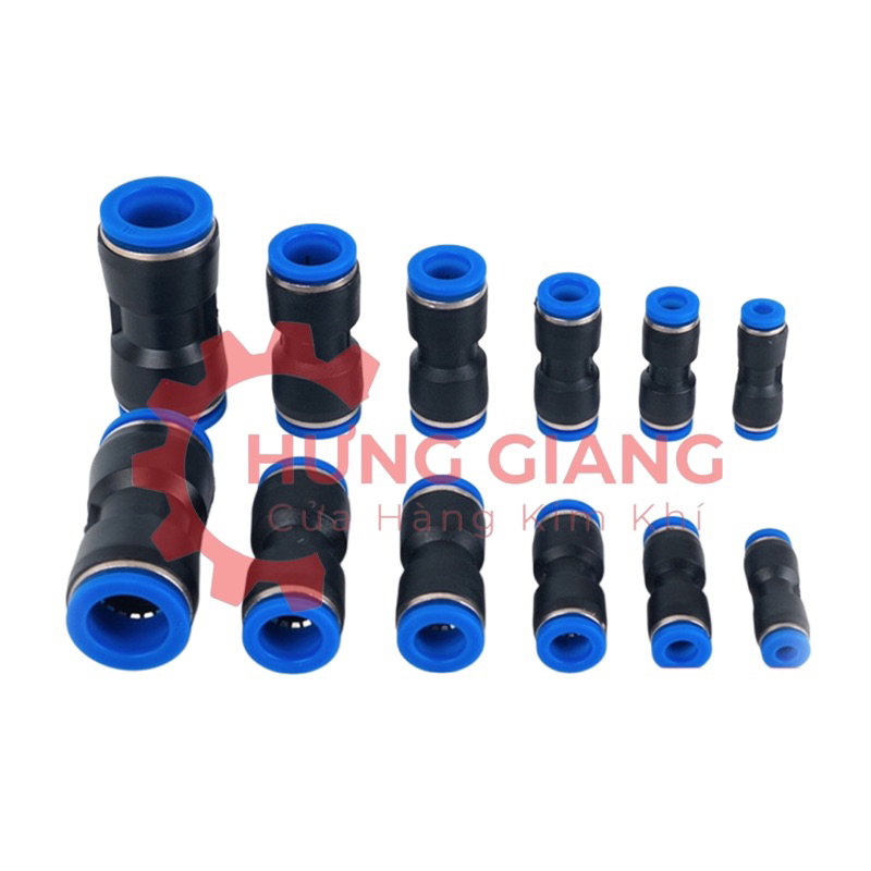 10C Khớp Nối Nhanh Hai Đầu Thẳng Nối Ống 4,6,8,10,12,14,16 Khớp Nối Ống PU