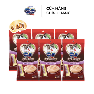 [V] Bộ 6 Súp Thưởng Silver Spoon Dạng Thanh Cho Mèo Vị Cá Ngừ/Vị Cá Ngừ Vằn/Vị Thịt Gà (48g/gói)