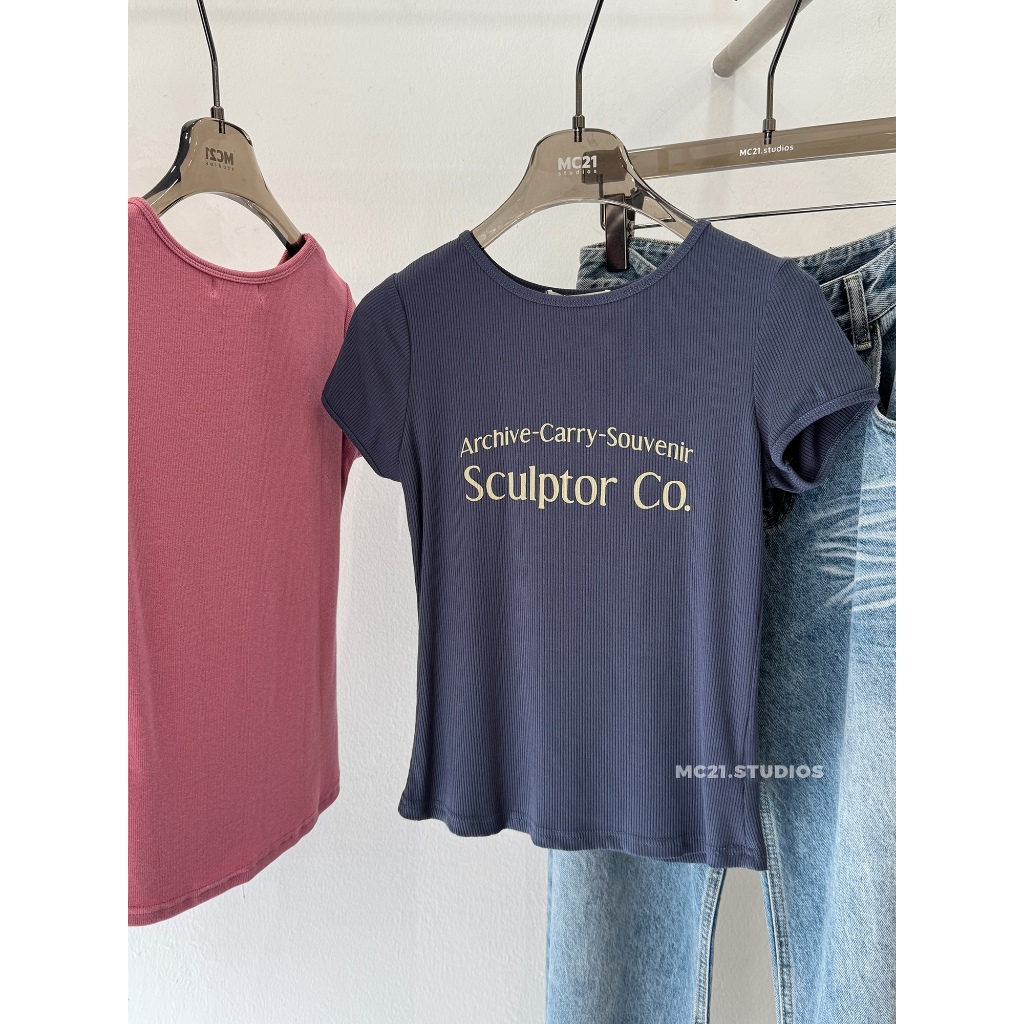 Ảnh Áo babytee chữ sculptor chất cotton thun co giãn thoải mái MC21.studios a4221 3