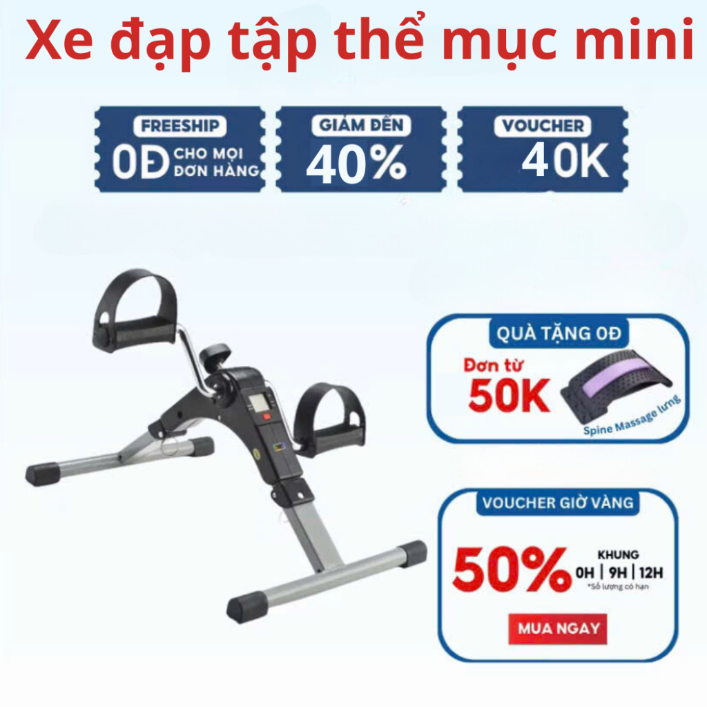 Xe Đạp Mini Tập Luyện Cơ Chân Tay, Tập Trị Liệu Dành Cho Người Tai Biến, Người Già, Bàn Đạp Tập Thể Dục Tại Nhà