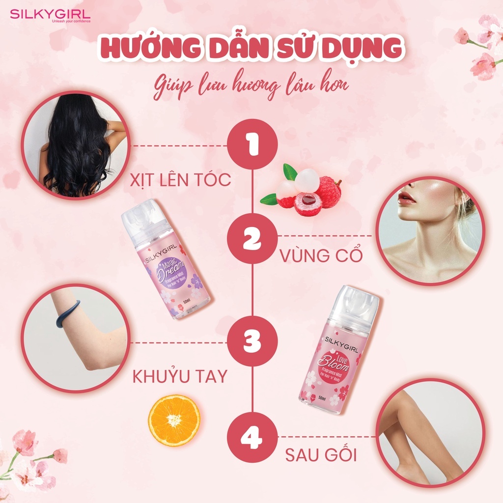 Ảnh Xịt Thơm Toàn Thân và Tóc Silkygirl Fragrance Mist Hair And Body 50 ml - Hương Magic Dream 1