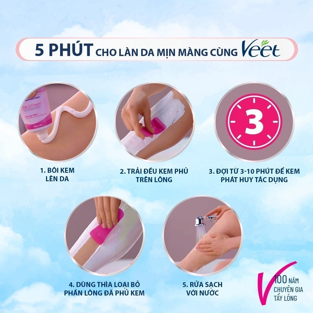 Ảnh [MỚI] Combo 2 hộp Kem tẩy lông Veet Pure cho da nhạy cảm, 100g/hộp tiết kiệm, công thức Pure cải tiến 1