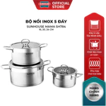 Bộ nồi inox 5 đáy Sunhouse Mama SH784: Gồm 3 nồi - Dùng mọi loại bếp - Đáy 5 lớp hạn chế cháy khét - Hàng chính hãng — ảnh 2
