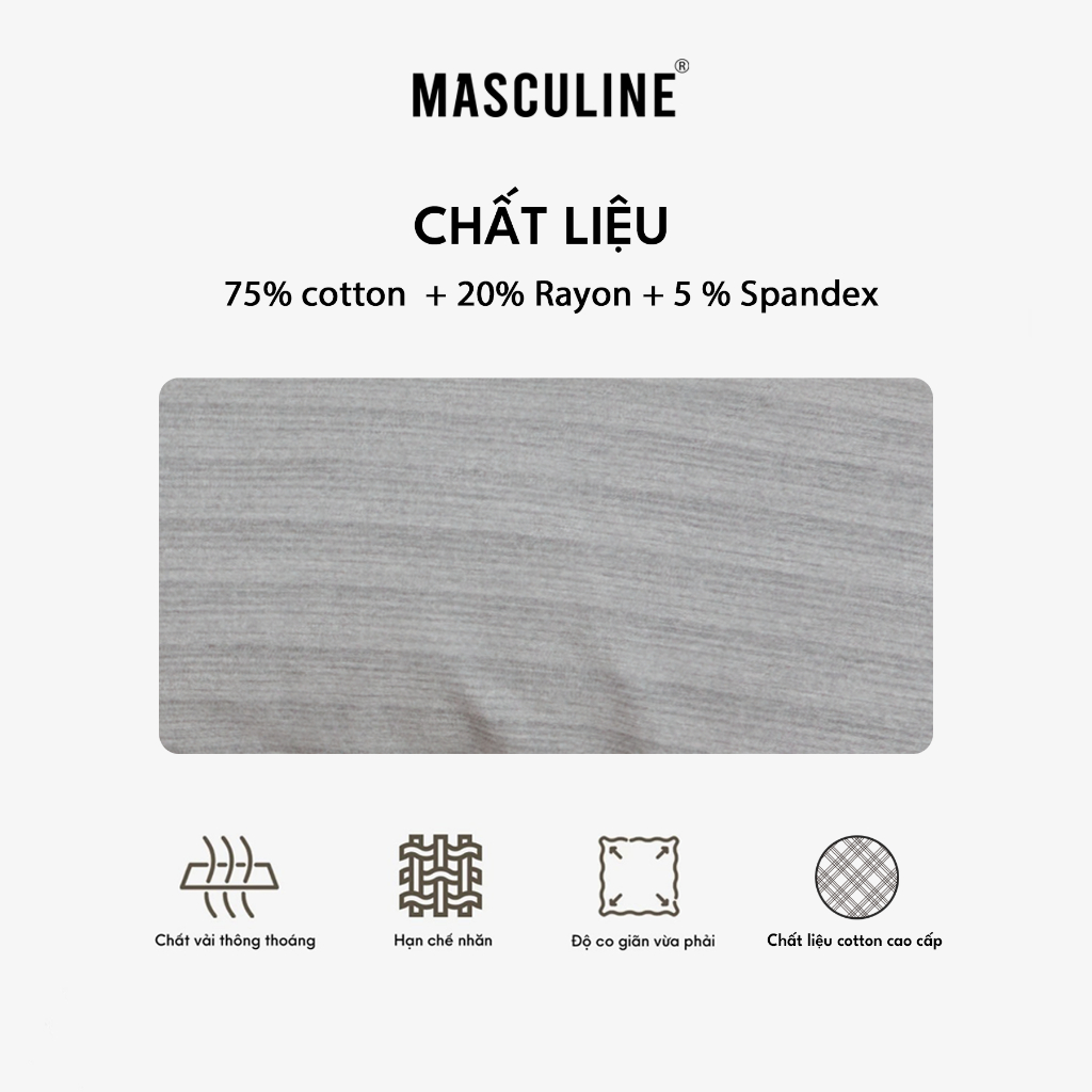 Quần âu beggi nam cao cấp MASCULINE – Chất Liệu Cotton Rayon Spandex, logo thêu nổi tinh tế – MB24.1