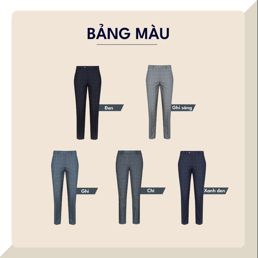 Quần âu nam cao cấp MASCULINE, Quần vải công sở Form beggi, co giãn thoáng mát – MB24.4