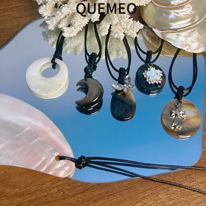 Vòng cổ dây rút phụ kiện biển Mạ Xà Cừ QUEMEO mạ mát tay Vỏ ốc các loại dây chuyền đi biển du lịch