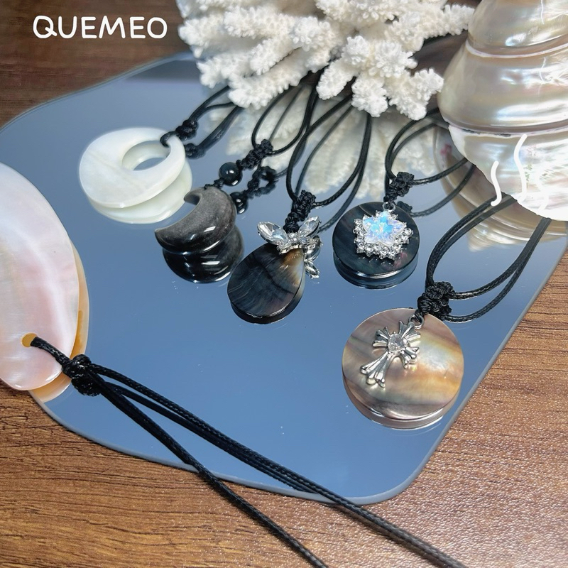 [SỈ] Vòng cổ dây rút phụ kiện biển Mạ Xà Cừ QUEMEO mạ mát tay Vỏ ốc các loại dây chuyền đi biển du lịch