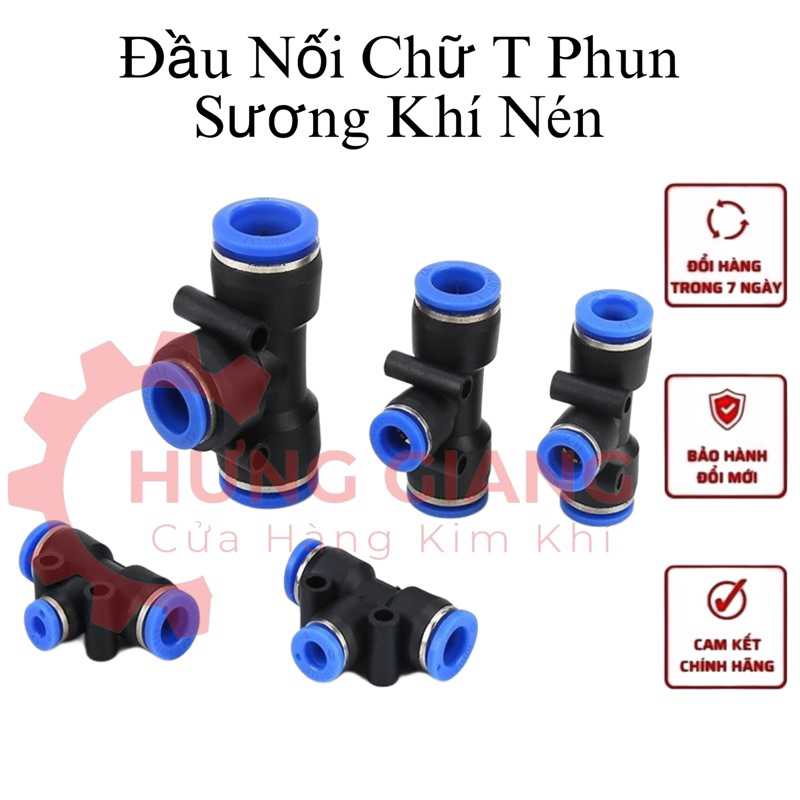 Đầu Nối PE Chia Ba Chữ TÊ, Đầu Nối Phun Sương 4,6,8,10,12,14,16