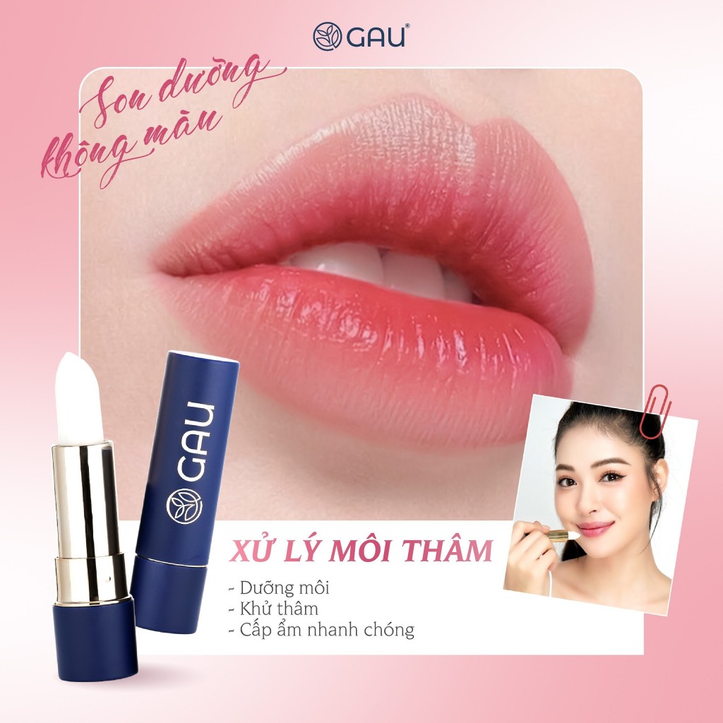 Son Dưỡng Môi Chiết Xuất TRÁI THƠM Chính Hãng GAU Căng mọng, Giảm thâm, Môi hồng tự nhiên