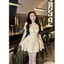 Váy đầm dự tiệc xoè dáng ngắn tuyêt mưa ép mùng phối cổ siêu xinh phù hợp đi chơi,dự tiệc New 2025