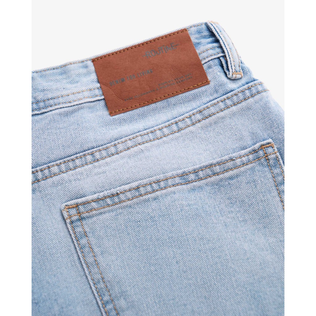 Ảnh Quần Short Jeans Nam Ống Suông Trơn Form Straight - Routine 10S25DPS001 4
