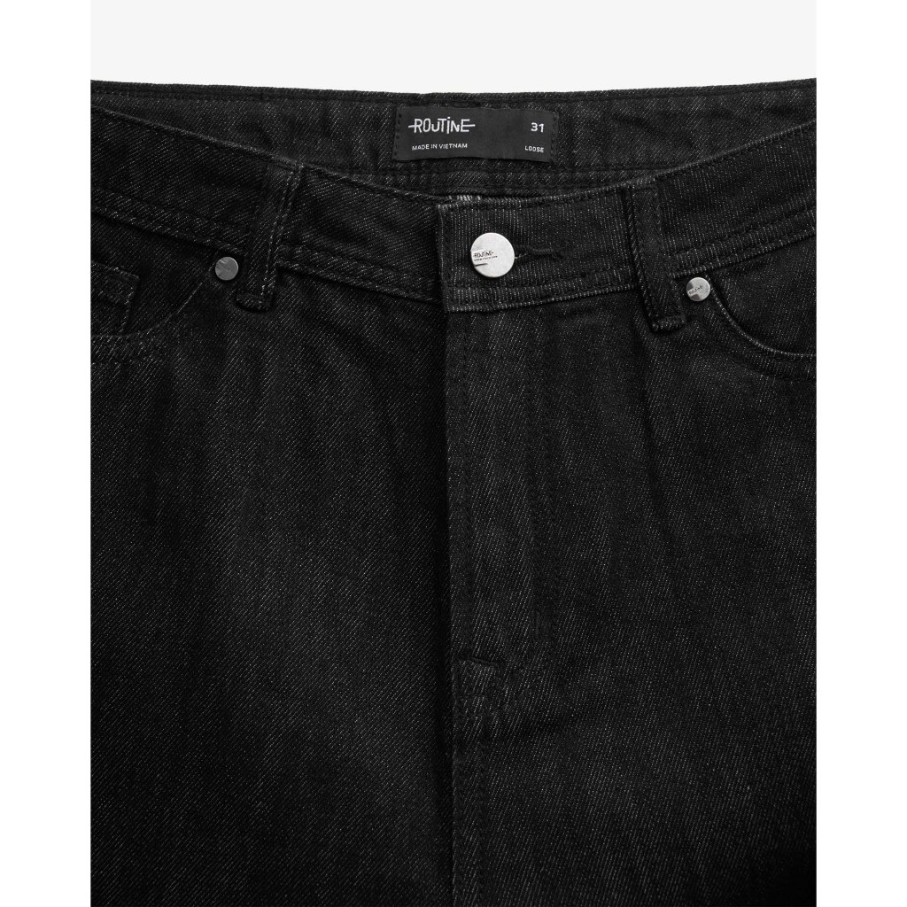 Ảnh Quần Short Denim Nam Vải Trơn Form Loose - Routine 10S25DPS004 2