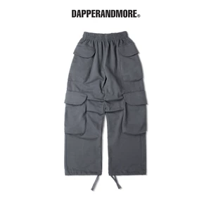 Quần Dài Nỉ Ống Rộng DAPPERANDMORE "BIG POCKET SWEATPANTS" Phối 4 Túi Hộp 450GSM - Xám