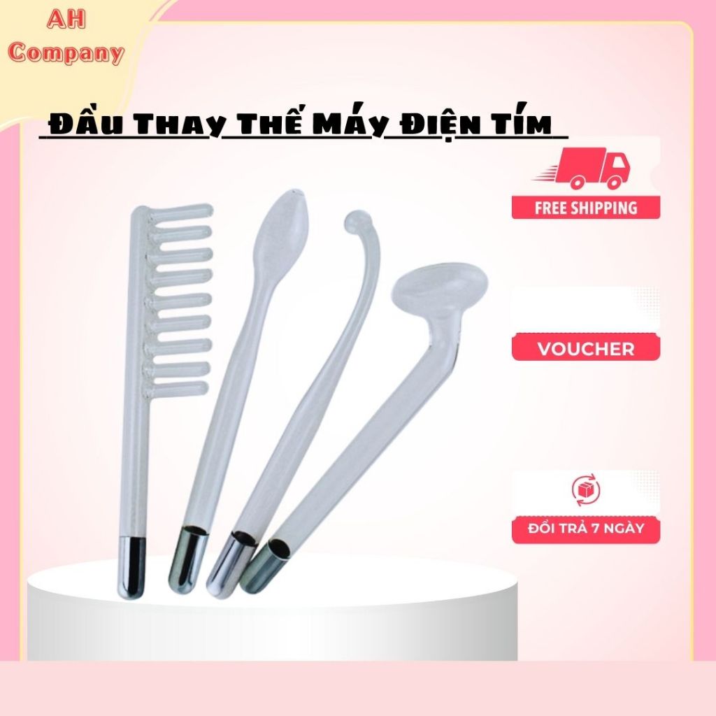 Phụ Kiện Thay Thế Cho Máy Điện Tím, Đầu Thủy Tinh Thay Thế  Cầm Tay 5in1