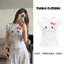 Áo Thun BabyTee Nữ Cô Tròn In Hình Kitty Cổ Tròn Màu Trắng From Vừa Dáng Ôm Phong Cách Dễ Thương