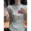 Áo Thun BabyTee Nữ Y2k Cô Tròn In Hình Kitty Cổ Tròn From Vừa Dáng Ôm Phong Cách Dễ Thương