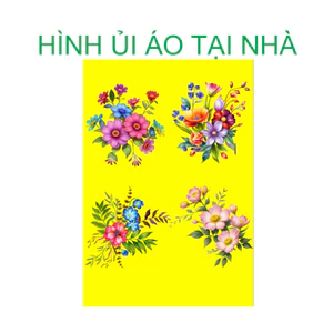 COMBO 4 Hình HOA ủi áo tại nhà bằng bàn là bàn ủi[BẢN CAO 10CM]-miếng dán DIY trang trí quần áo