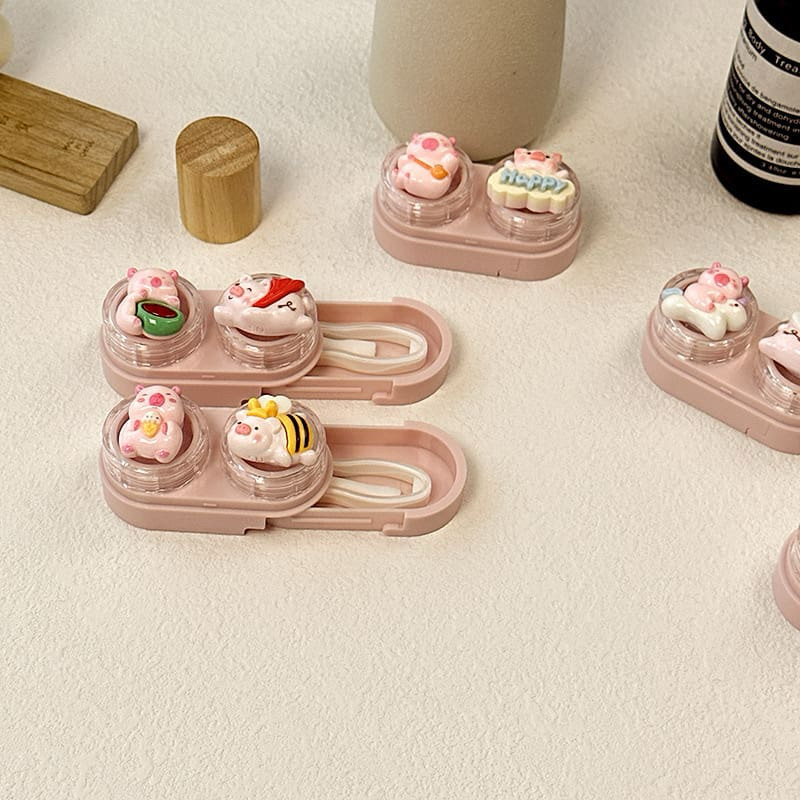 Khay Charm đựng Lens Heo Hồng siêu đáng yêu Muneyes