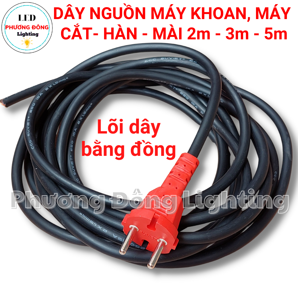Dây nguồn máy khoan máy cắt máy hàn máy mài cầm tay Loại tốt Dây đôi 1.5